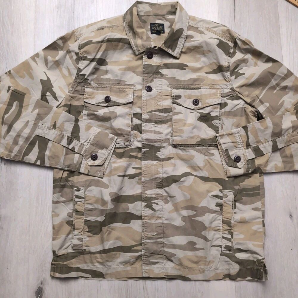 Lucky Brand Jacket Mens Large Khaki Camo Full Zip Lightweight Field Type L-54C